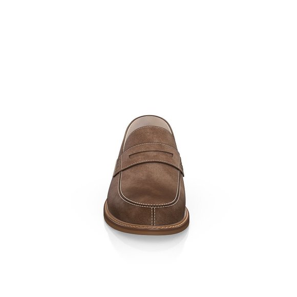 Bashwood Handmade Brown Suede Leather Loafers For Men main image 7